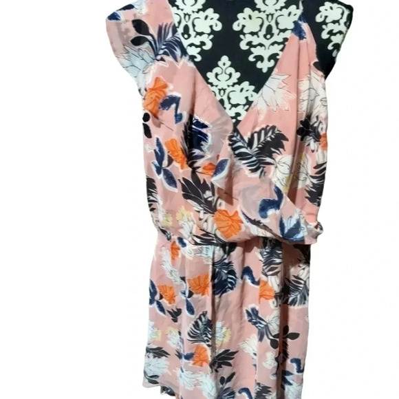 Pink Floral Print Asymmetrical Dress - Picture 1 of 9